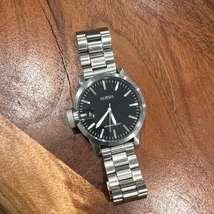 Nixon Silver Watch with Black Dial - needs battery